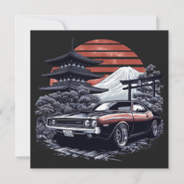 Retro Muscle Car Feestdagenkaart