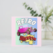 Retro Muscle Car Kaart (Staand voorkant)