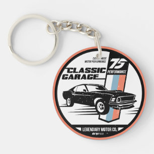 Retro Muscle Car Revival T-shirt Sleutelhanger