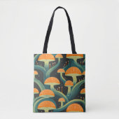 Retro Mushroom All-Over Print Canvas tas (Voorkant)