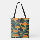 Retro Mushroom All-Over Print Tote Bag (Achterkant)