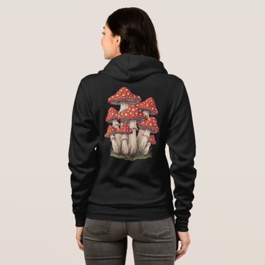 Retro Mushroom Cluster Art - Women’s Zip-Up Hoodie (Achterkant volledig)