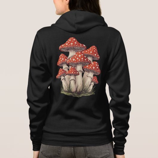 Retro Mushroom Cluster Art - Women’s Zip-Up Hoodie (Achterkant)