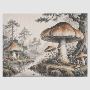 Retro Mushroom Forest Cottagecore Tissuepapier
