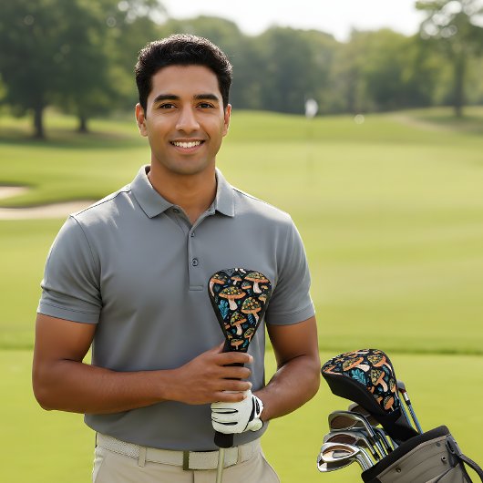 Retro Mushroom Golf Head Hoesje – Bold & Groovy Golfheadcover