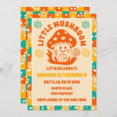 Retro Mushroom Herfst Verjaardagsfeest Kaart (Voorkant / Achterkant)