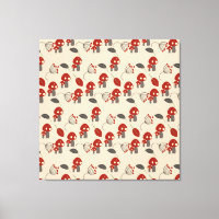 Retro Mushroom Kitchen Decor Canvas Art