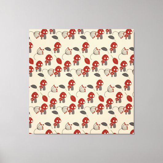 Retro Mushroom Kitchen Decor Canvas Art (Voorkant)