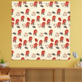 Retro Mushroom Kitchen Decor Canvas Art (Insitu (Woonkamer))