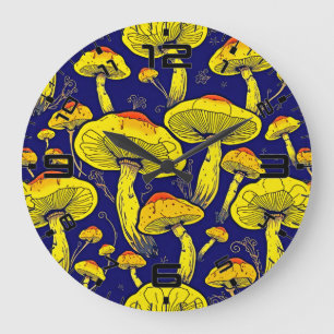 Retro Mushroom Klok - Levendige & tijdloze charme