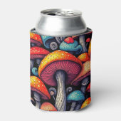 Retro Mushroom Magic Koelbox Blikjeskoeler (Blikje Voorkant)
