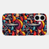 Retro Mushroom Whimsy iPhone Case (Achterkant (horizontaal))