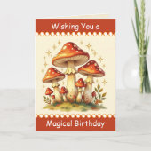 Retro Mushrooms | Vintage Birthday Kaart (Voorkant)