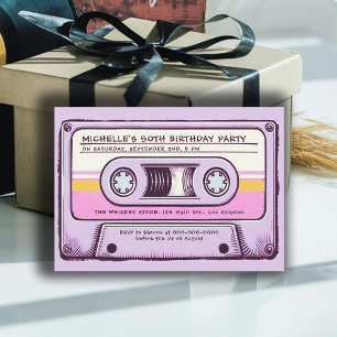 Retro Music 80s Cassette Mixtape 50ste verjaardag Kaart