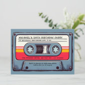 Retro Music 80s Cassette Mixtape Mannen 50ste verj Kaart (Staand voorkant)