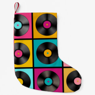 Retro Music Achtergrond met vinylrecords - vintag Kleine Kerstsok