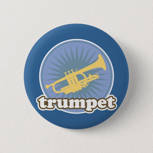 Retro Music Attitude Trumpet Gift Ronde Button 5,7 Cm (Voorkant)