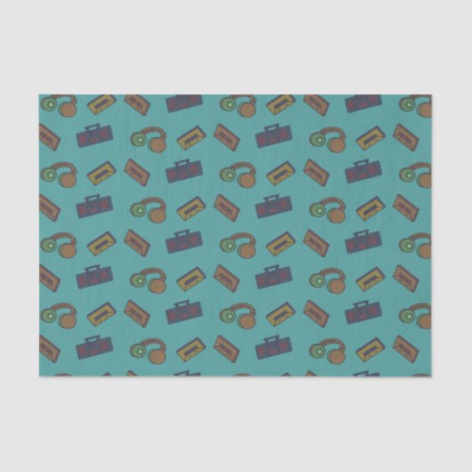 Retro Music-audiopictogrammen Tissuepapier (Voorkant)