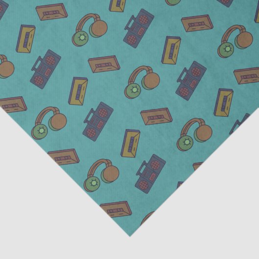 Retro Music-audiopictogrammen Tissuepapier (Detail)