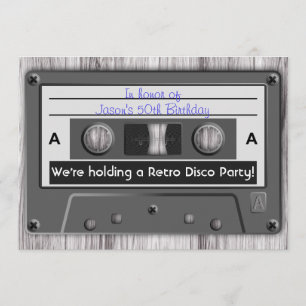 Retro Music Cassettebandje Disco Party Kaart
