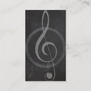  Retro Music Clef Symbol Chalkboard Visitekaartje
