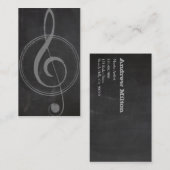  Retro Music Clef Symbol Chalkboard Visitekaartje (Voorkant / Achterkant)