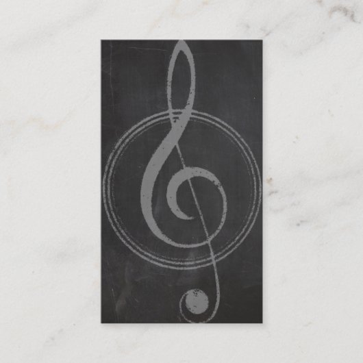  Retro Music Clef Symbol Chalkboard Visitekaartje (Voorkant)