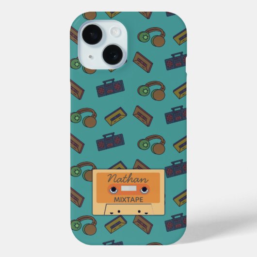 Retro Music Collage Mixtape gepersonaliseerd Case-Mate iPhone Case (Achterkant)
