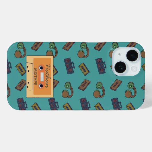 Retro Music Collage Mixtape gepersonaliseerd Case-Mate iPhone Case (Achterkant (horizontaal))