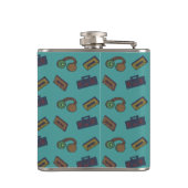 Retro Music Collage Mixtape gepersonaliseerd Heupfles (Achterkant)