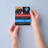 Retro Music Design, Karaoke Event Adverteren Flyer (Hand)