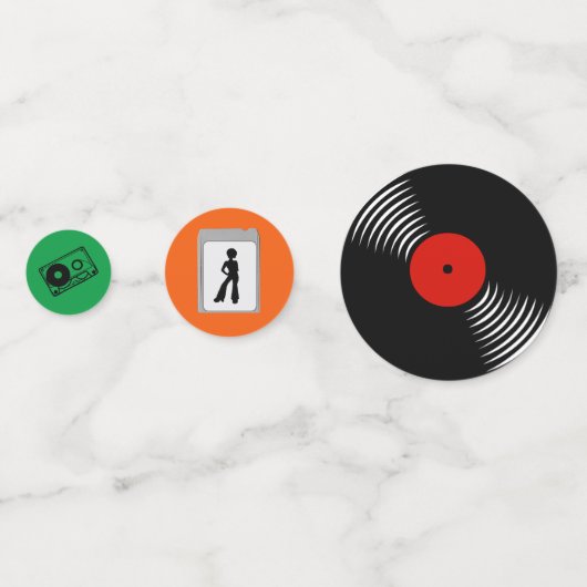 Retro Music Evolution Table Confetti (Voorkanten)