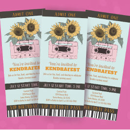 Retro Music Festival Dance Party Ticket Verjaardag