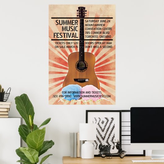 Retro Music Festival Poster (Thuiskantoor)