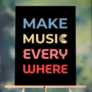 Retro Music Lover Gift – Maak overal muziek Acryl Bord