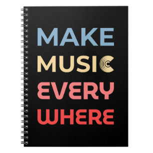 Retro Music Lover Gift – Maak overal muziek Notitieboek