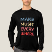 Retro Music Lover Gift – Maak overal muziek Tri-Blend Shirt (Voorkant volledig)