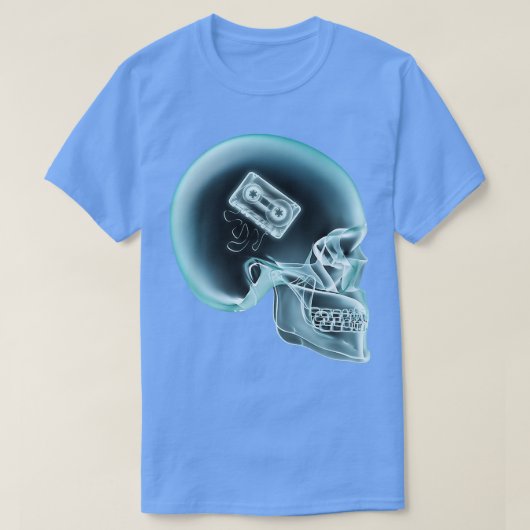 Retro Music Lover Scull X-Ray Audio Cassette Tape T-shirt (Design voorkant)