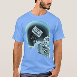 Retro Music Lover Scull X-Ray Audio Cassette Tape  T-shirt