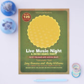 Retro Music Party brochure met foto-Lijst (Enkel)