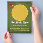 Retro Music Party brochure met foto-Lijst (Hand)