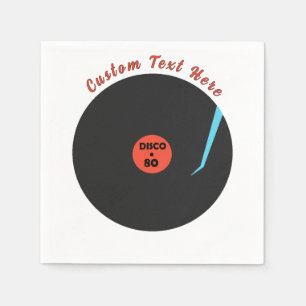 Retro Music Party servetten met aangepaste tekst