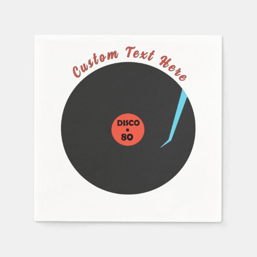 Retro Music Party servetten met aangepaste tekst (Voorkant)