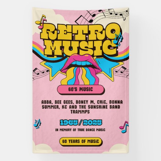 RETRO MUSIC POSTER banner (Verticaal)