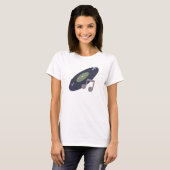 Retro Music Record & Note Originele kleuren T-shirt (Voorkant volledig)