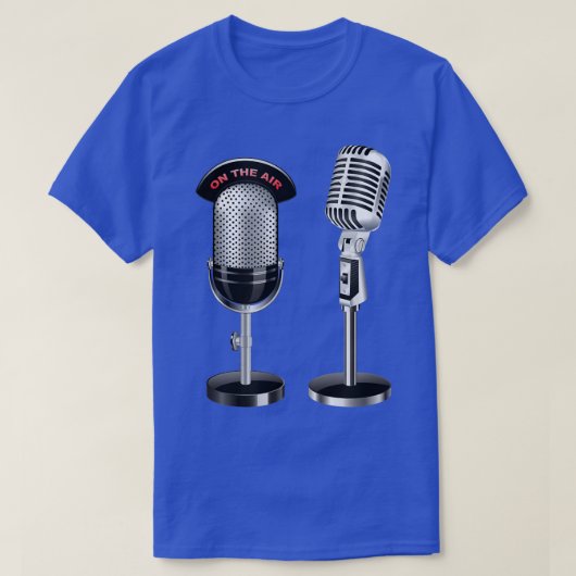 Retro Music Singer Old School Microphone T-shirt (Design voorkant)