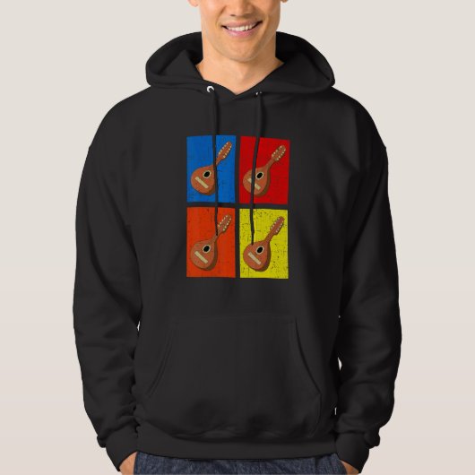 Retro Music String Instrument Mandolin Hoodie (Voorkant)