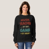 Retro Music Teacher By Day Gamer By Night Trui (Voorkant volledig)