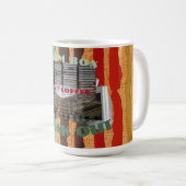 Retro Music, Tower Blocks en Boom Box Mok (Voorkant rechts)