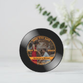 Retro Music Vinyl Record Foto Weduwronde Save The Date (Staand voorkant)